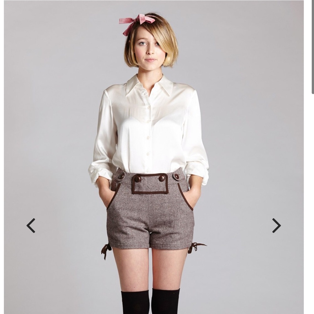 Brown Lederhosen shorts L’Ecole des Femmes NWT
